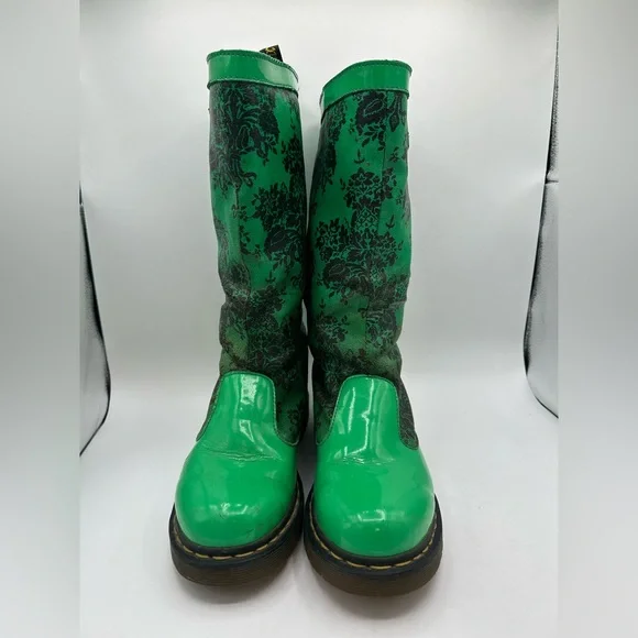RARE Dr Martens green floral Rain Nellie  Wellies Welly Wellington boot VINTAGE - Picture 8 of 16